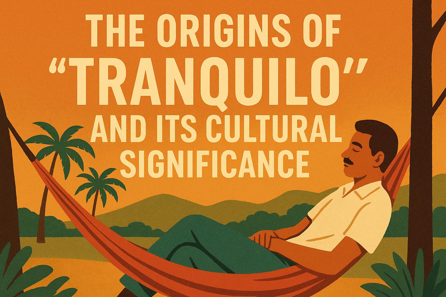 The Origins of “Tranquilo” and Its Cultural Significance